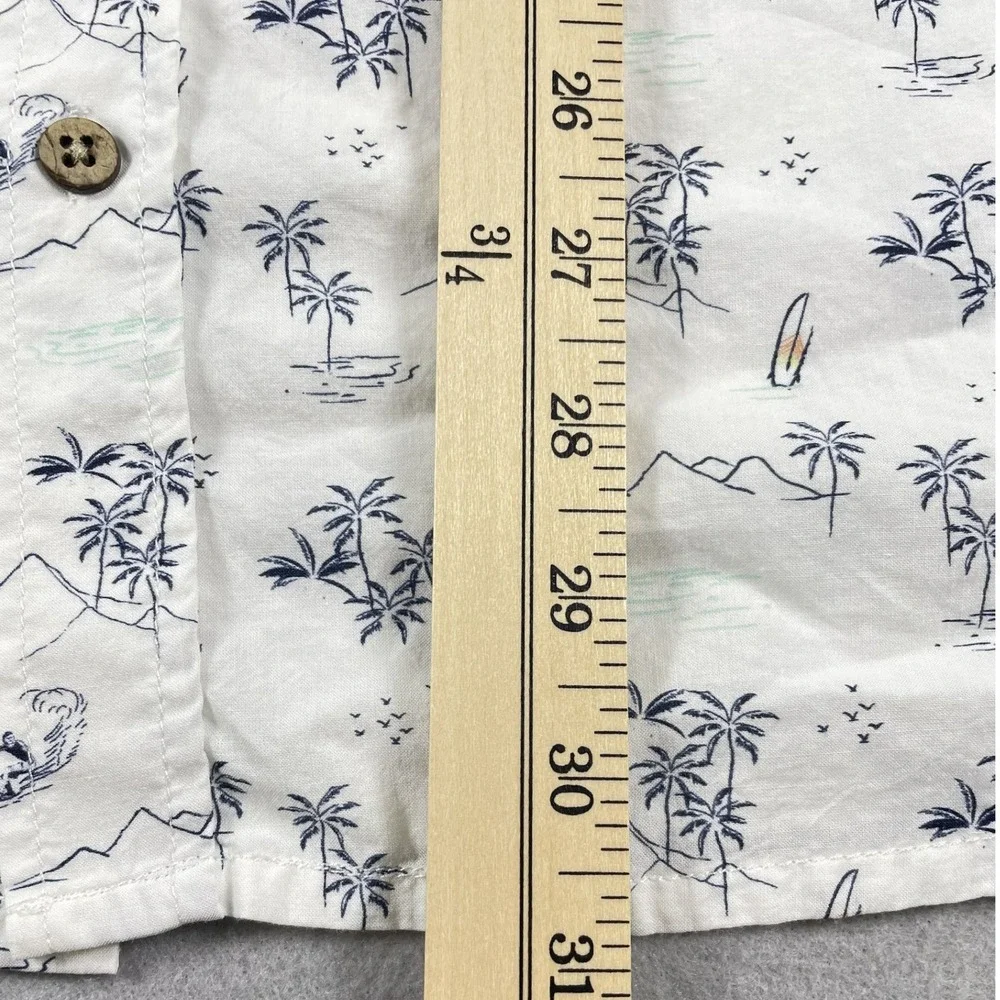 Marine Layer Button Down Mens XL White Surf Print Short Slv Casual Shirt Beach - Picture 10 of 11
